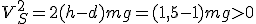 V_S^2=2(h-d)mg=(1,5-1)mg>0